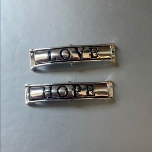 Hope and Love pins
